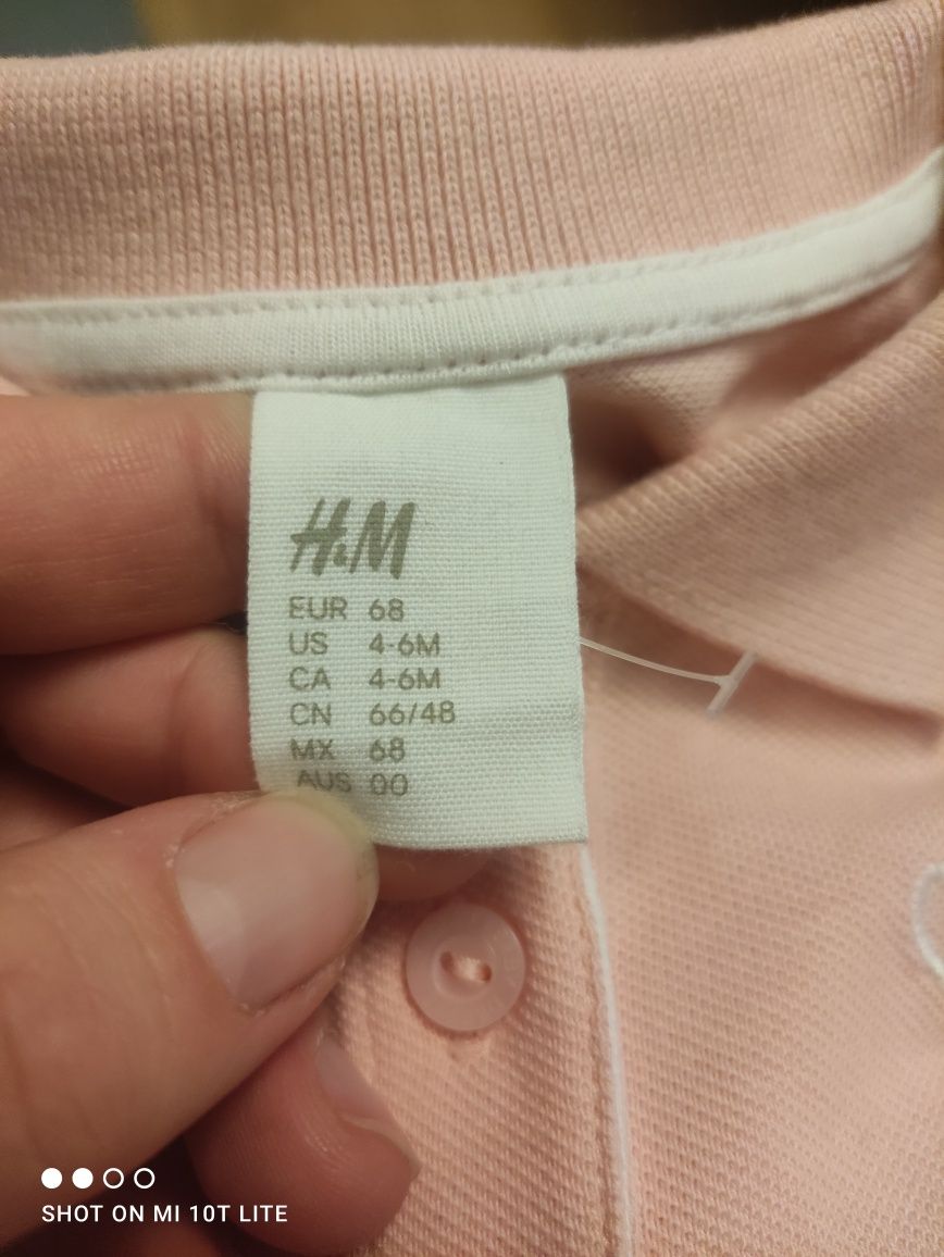 Koszulka t-shirt polo dla dziewczynki h&m 68