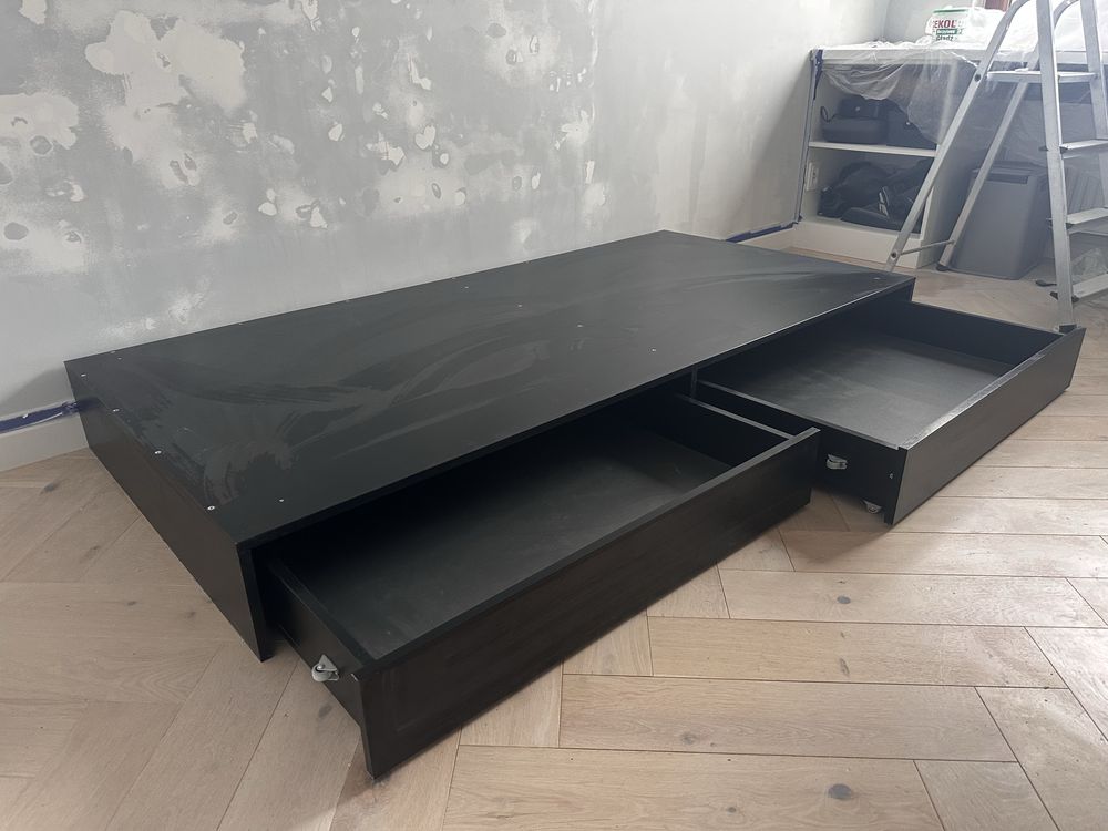Podest pod łóżko z szufladami | 900 x 2000mm | czarny