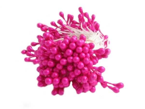 PRĘCIKI DO KWIATÓW nitka 1600szt 3mm AMARANTOWE środki SłUPKI PT-051