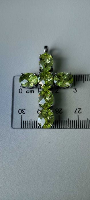 Duży krzyżyk z łańcuszkiem Srebro 925 Tchibo