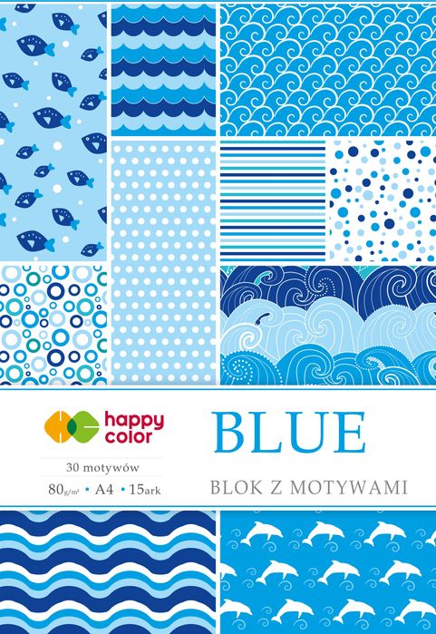Blok A4 z motywami, blue. GDD