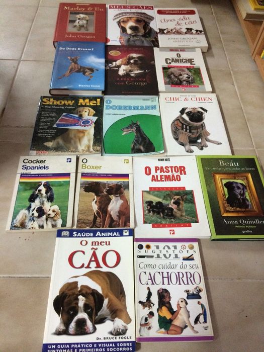 Cães, Livros de Cães, ofereço portes de envio, Preço por livro.