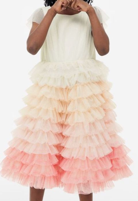 HM Sukienka wizytowa TIUL z BROKATEM nowa 98 bliźniaczki