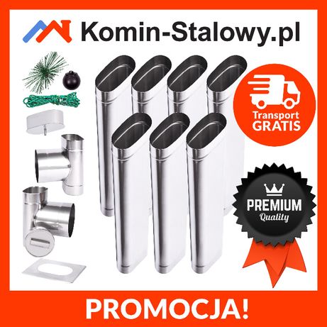 Wkłady Kominowe Owalne do Komina Fi120x200/7m/0,8mm Kwaso-żarooodporny