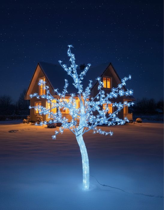 Drzewko drzewo 180cm led oświetlane kwiat kwitnącej wiśni wiśnia białe