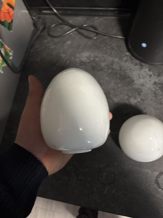 Białe klosze 2 szt w ksztalcie jaja