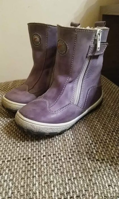 Buty skórzane kozaki zimowe zarro dla dziewczynki rozmiar 25
