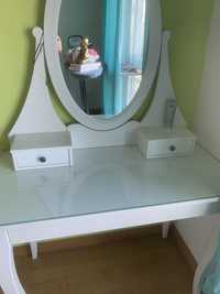 HEMNES Toucador c/espelho, branco, 100×50 cm