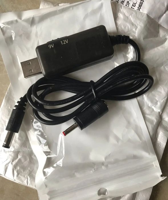 Кабель USB-DC для роутера WiFi с переключателем 9V/12V