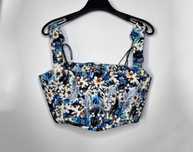 Квітковий корсет гавайський корсетний топ upcycling flowers Fred Perry