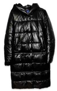 Czarny płaszcz zimowy damski (dobrze ocieplany)