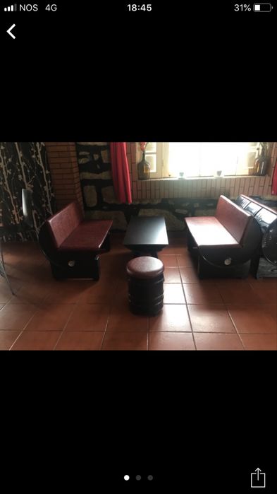 Sofas feitos em bidoes