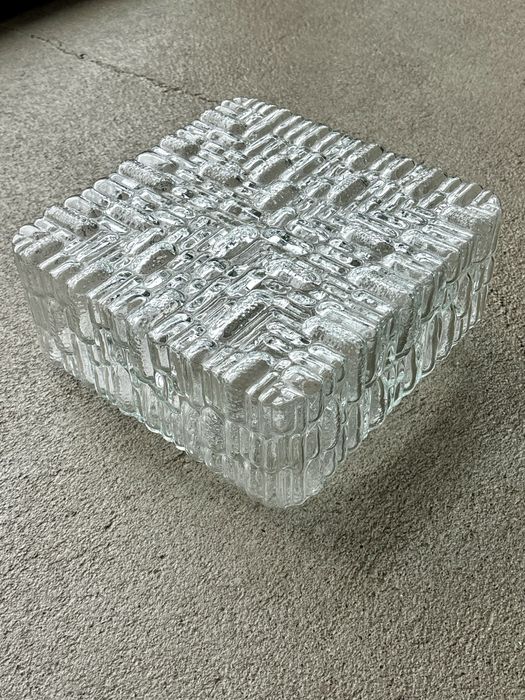 Designerski Duży Kwadratowy Plafon Eickmeier Leuchten Niemcy 1970te