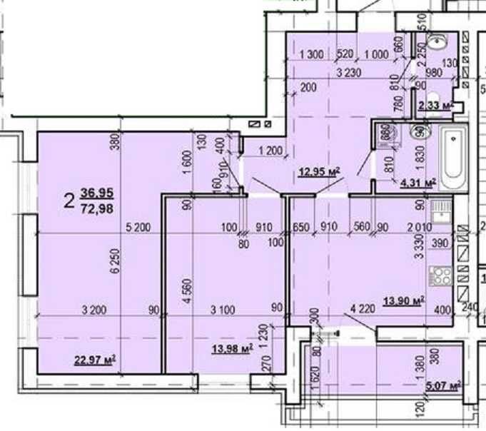 ЛУЧШАЯ ПЛАНИРОВКА 2-комн квартира 73м2 в Новострое ЖК МИРА 3 MV