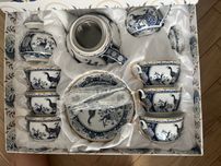 Zestaw kawowy porcelany japońskiej 6 os paw fusaichi porcelain pegasus