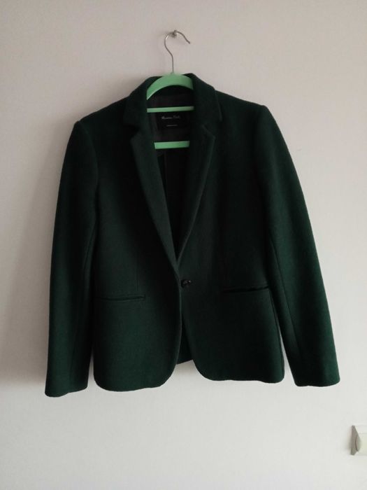 Marynarka z wełny lana cotta o kroju slim fit  Massimo Dutti r. 38