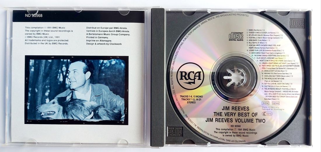 Jim Reeves The Very Best Of Volume 2 1991r