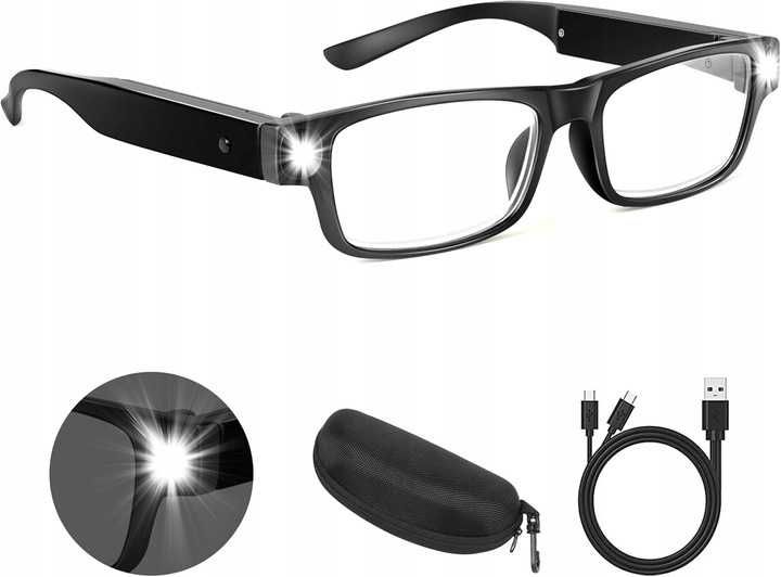 NZQXJXZ 200% podświetlane okulary powiększające LED ładowane przez USB