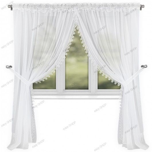 ‼️ SUPER CENA ‼️ Firana salonowa 245x400 z białego woalu z gipiurą