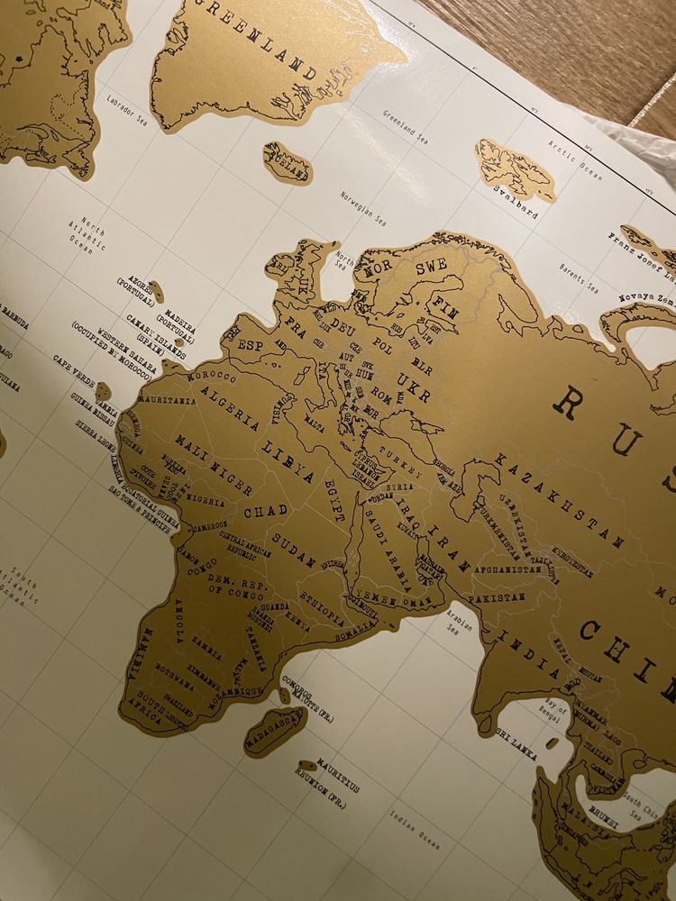 Mapa świata do wydrapywania