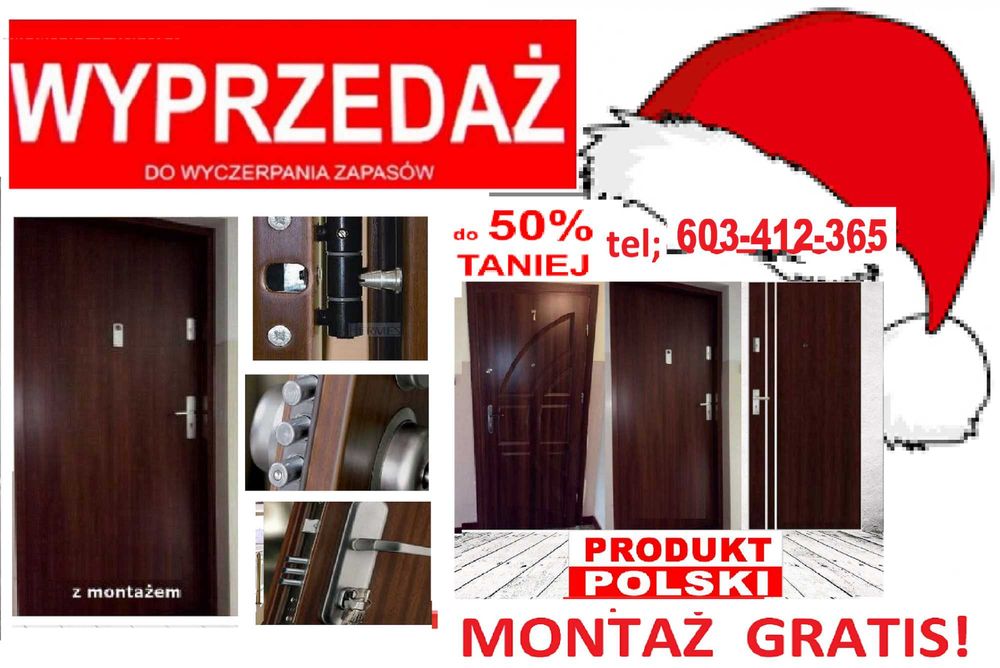 Drzwi ZEWNĘTRZNE drewniane i metalowe z MONTAŻEM ocieplone