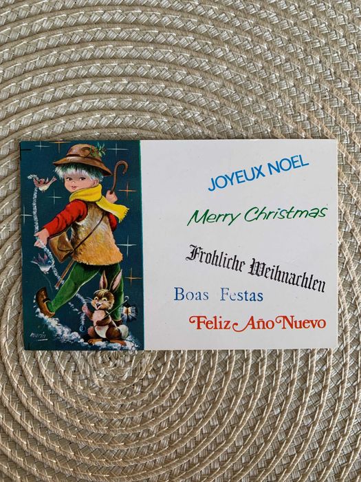 Postais religiosos e de Natal antigos vintage dos anos 70 / 80