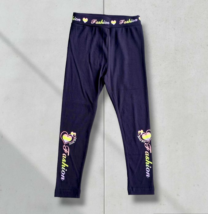 legginsy granatowe z aplikacjami roz.116