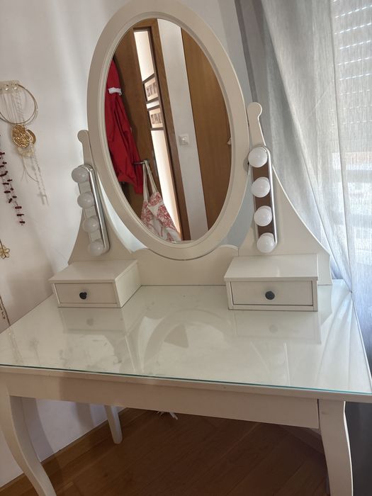 Toucador IKEA HEMNES branco com espelho - Bom estado