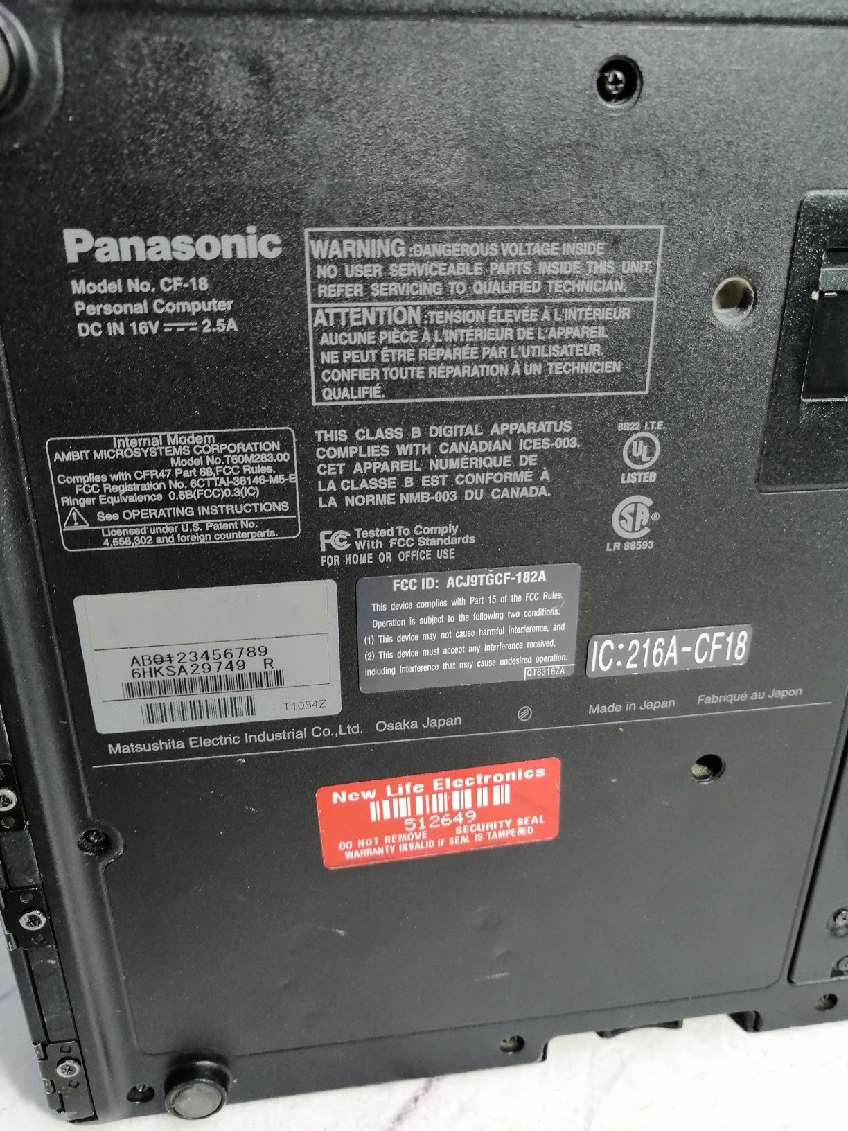 Ноутбук Panasonic CF-18