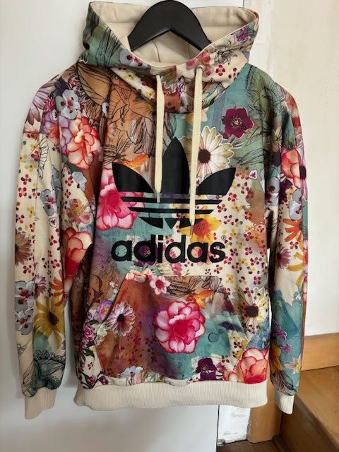 Bluza damska ADIDAS ORIGINALS w KWIATY Trefoil Hoodie 38 40