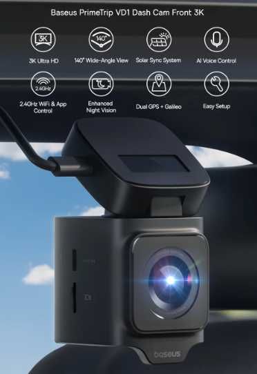 Відеореєстратор Baseus PrimeTrip VD1 Dash Cam 3K