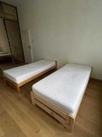 [rezerwacja] Łóżko jednoosobowe drewniane + materac