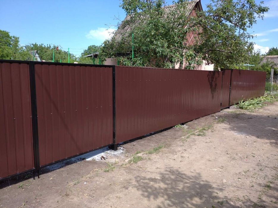 Изготовление забора из профнастила, беседка, навес, ворота и калитка