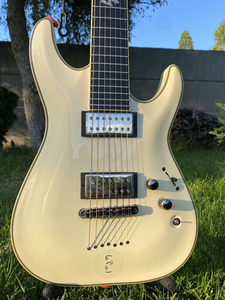 Schecter Blackjack ATX C-7 Aged White DiMarzio Ionizer - gitara