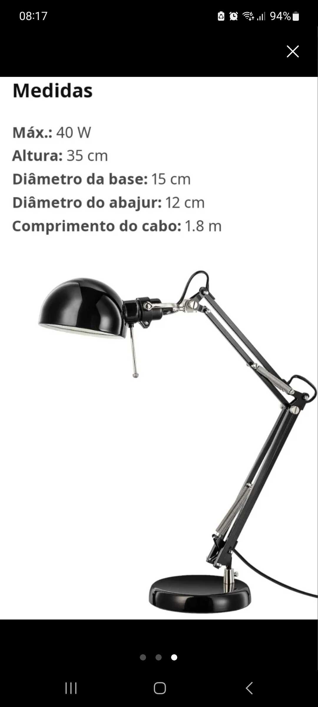 Ikea candeiro novo
