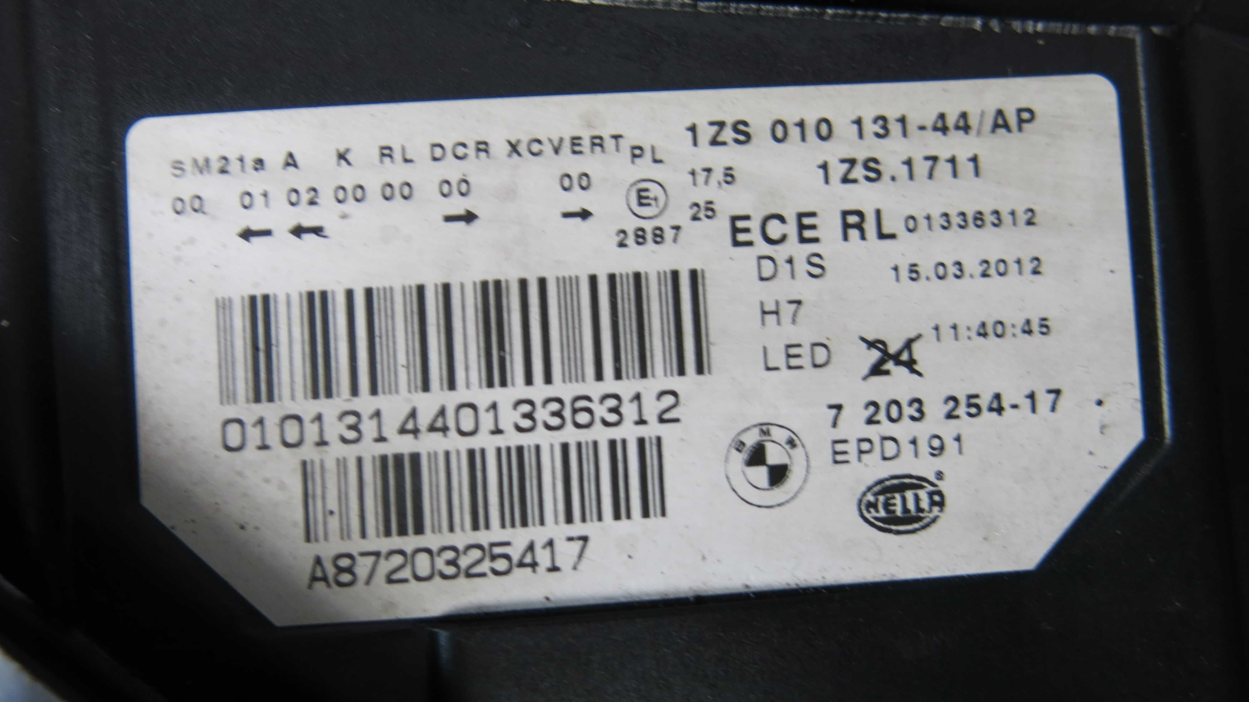 BMW F10 F11 lampa przednia przód bi-xenon skrętny dynimic Prawa Xenon