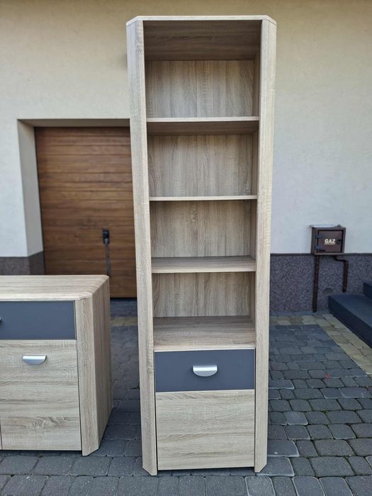 Meble młodzieżowe, szafa narożna, komoda, witryna, komplet
