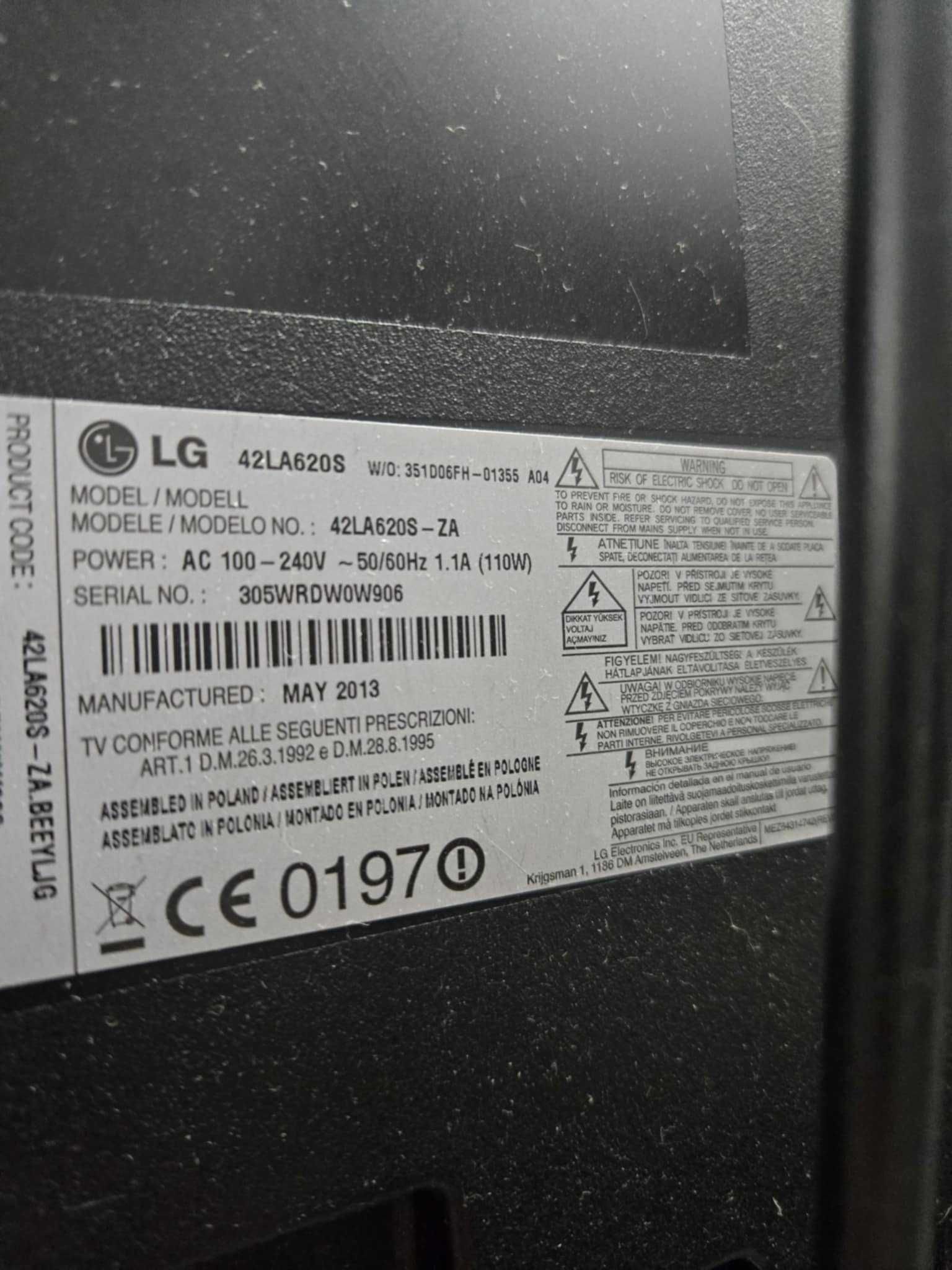 TV LG 42 cale z wieszakiem - okazja !!!