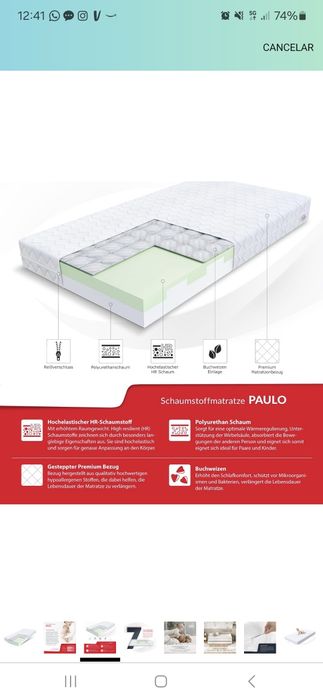 Colchão criança 80x160