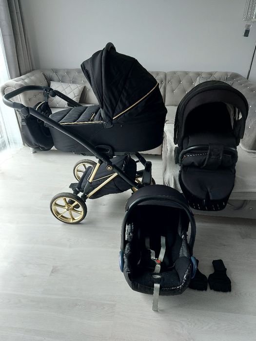Wozek 3w1 4w1 tako baby exclusive prams czarny czarno zloty wysyłka