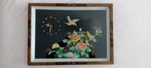 Quadro Oriental Vintage com Relógio Incorporado