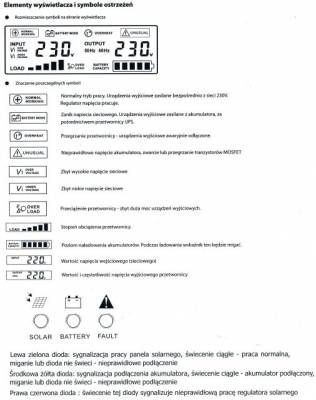 Przetwornica napięcia SOLARNA UPS SINUSPRO-800S (12V/230V/800W)