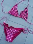 Bikini strój kąpielowy różowy kratka S /C