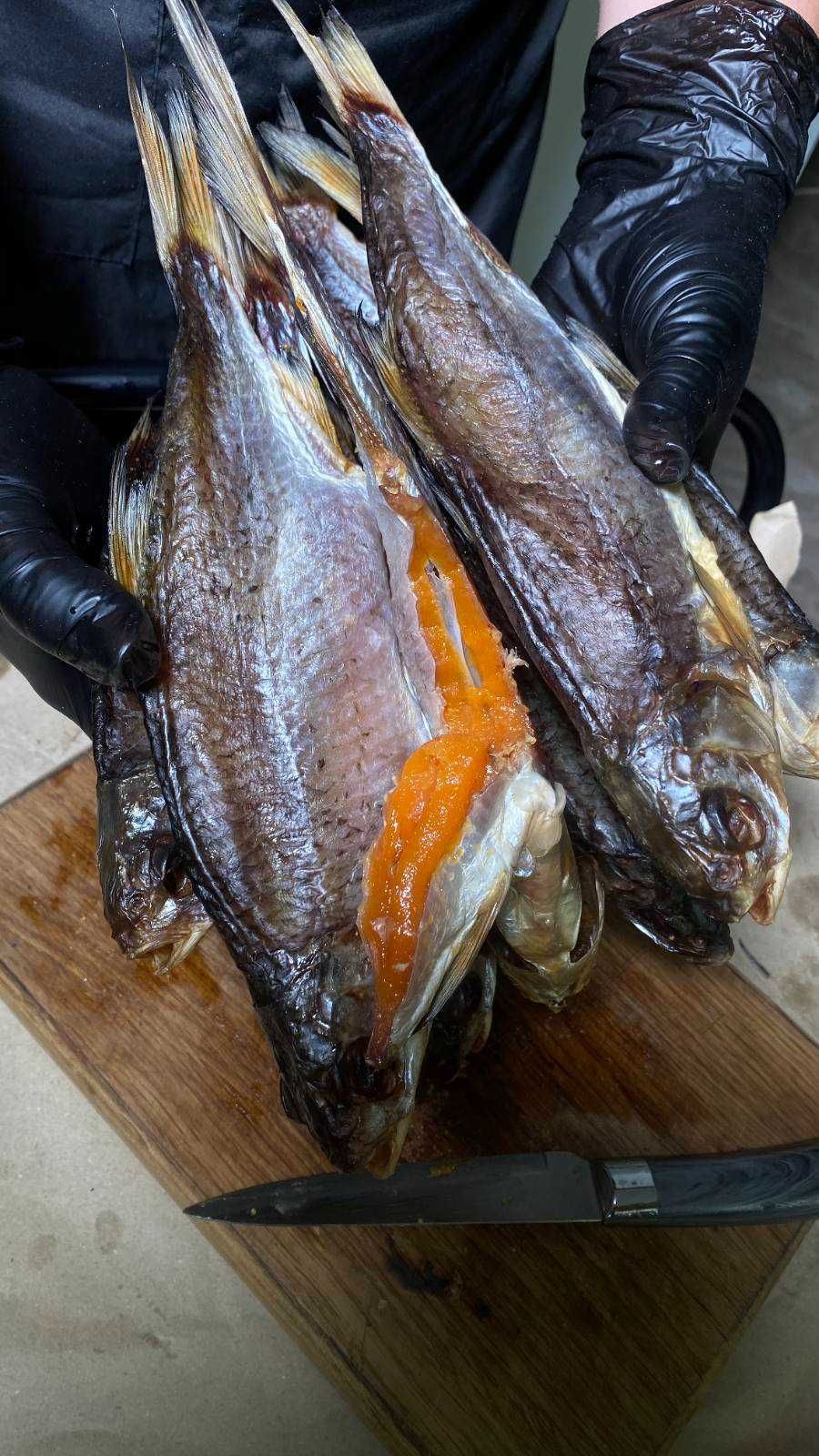 камбала з ікрою бичок з ікрою карась щука сом балик  плотва  сушена