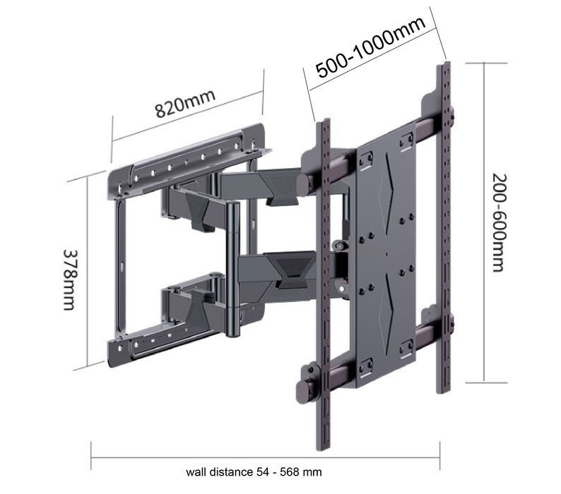Uchwyt do telewizora 55-120'' 140kg ścienny regulowany wieszak AR-92XL