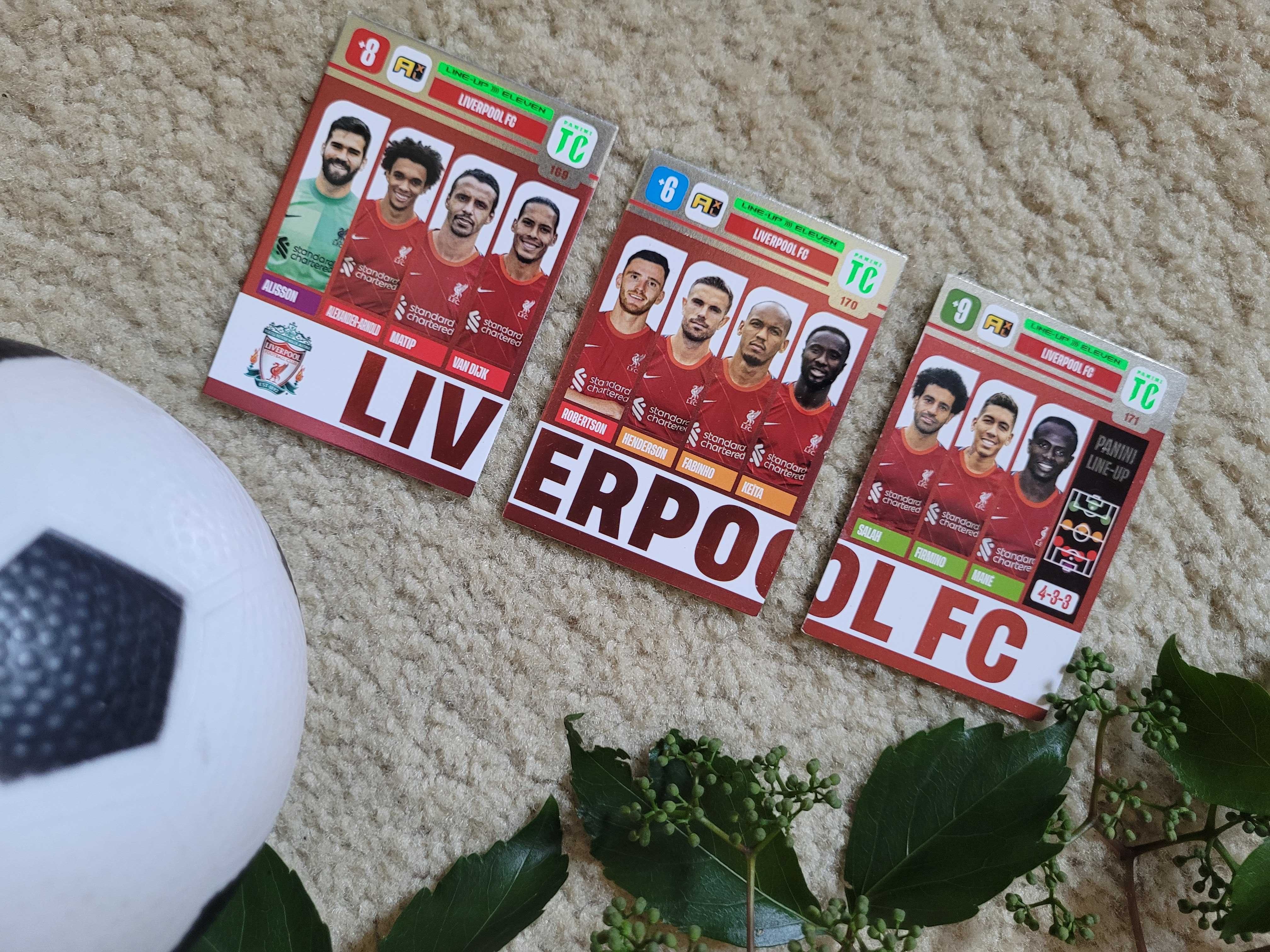 3 karty Top Class 2022 Panini Liverpool - Eleven line up