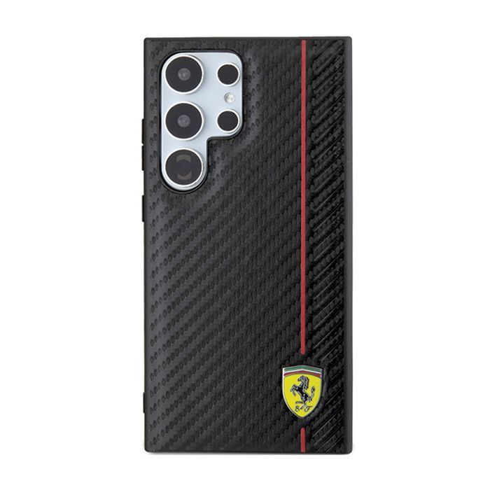 Ferrari Carbon Printed Line - Etui Samsung Galaxy S24 Ultra (Czarny)