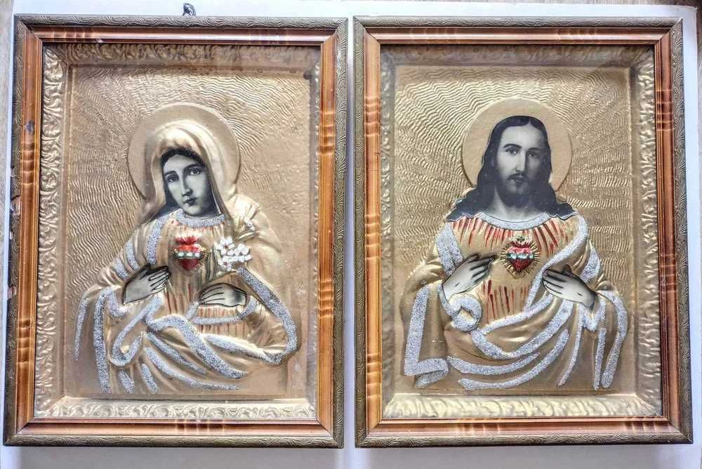 Stare obrazy święte jak ikony - Maria i Jezus