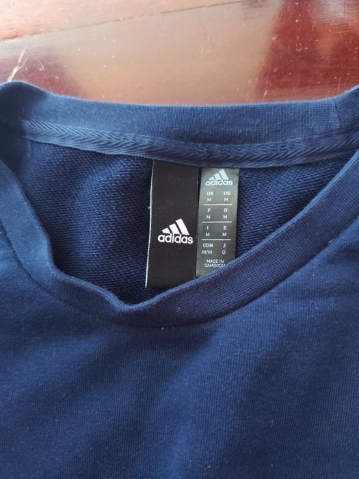 Camisola Sweat Adidas Tamanho M Azul Marinho Bom Estado