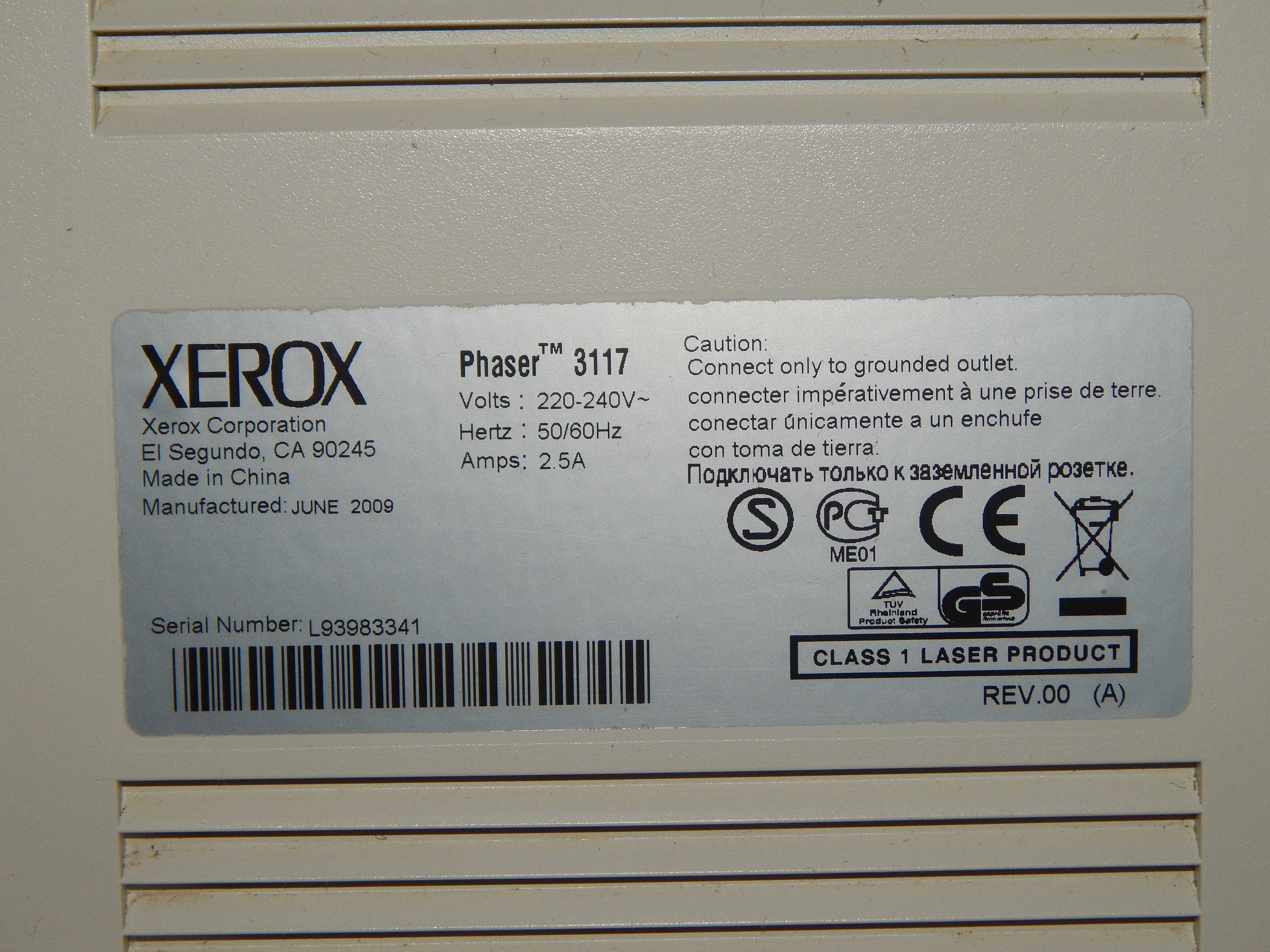 Принтер лазерный универсальный XEROX Phaser 3117 в хорошем состоянии